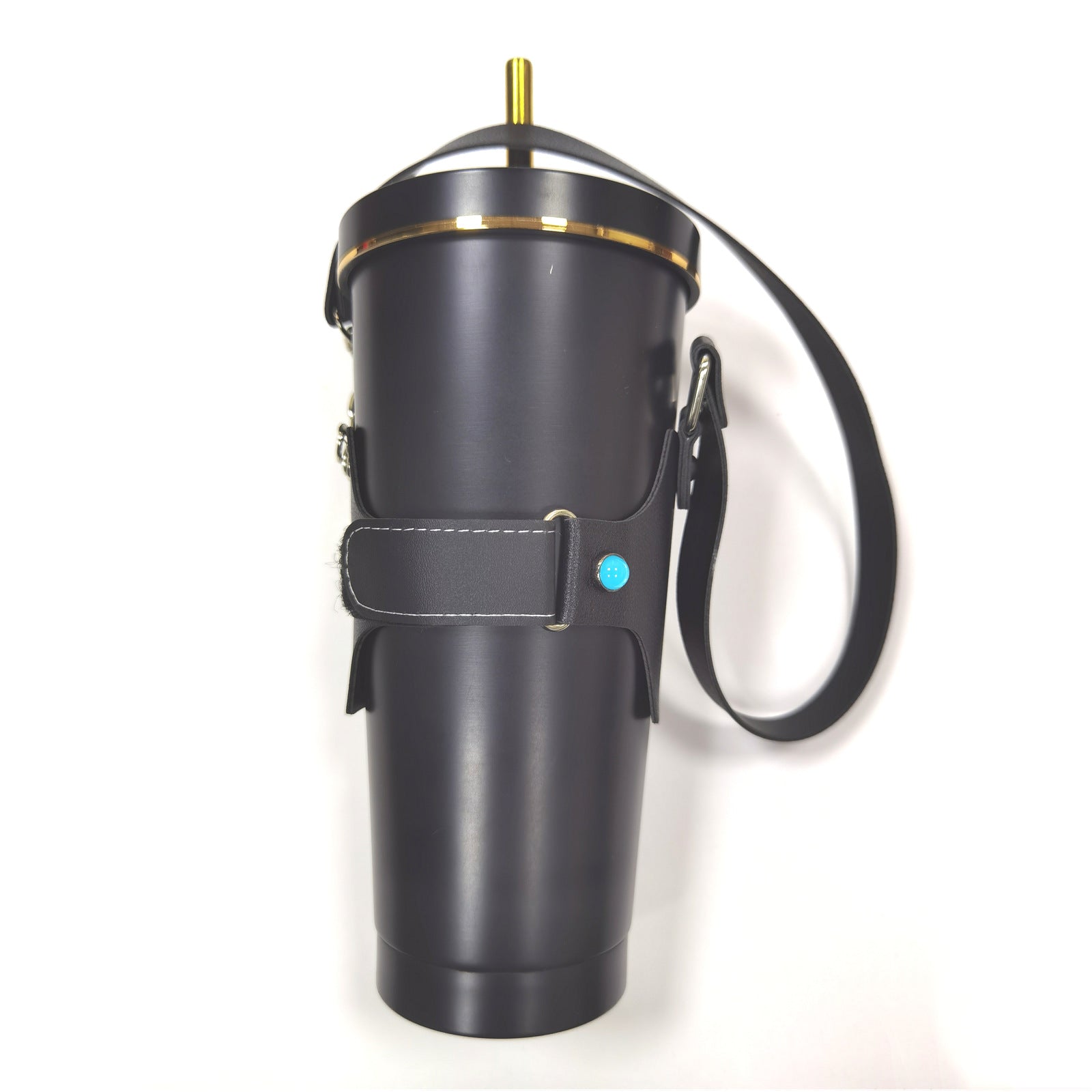 Wholesale Portable Coffee Accessories Adjustable PU Leather Non-slip Cup Holder